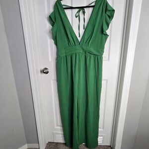 SHEIN Green Backless Dress